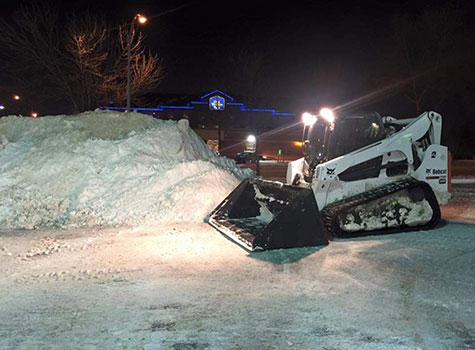 Snow removal with bobcat from A-Rock Earthworks, Kelowna, BC